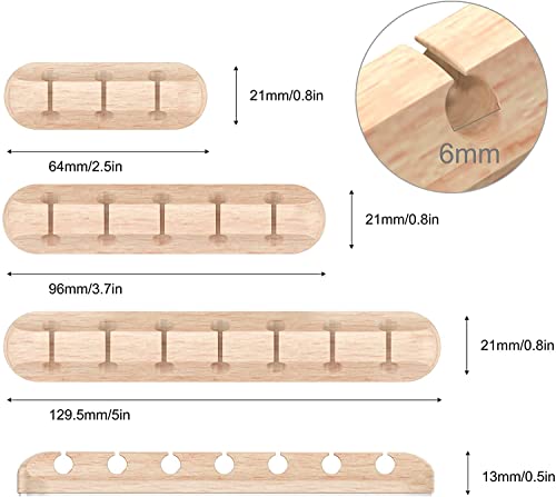 SOULWIT Cable Holder Clips, 3-Pack Cable Management Cord Organizer Clips Silicone Self Adhesive for Desktop USB Charging Cable Nightstand Power Cord Mouse Cable Wire PC Office Home - color: 753-Slot-Wood Grain, size: 753-Slot