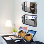 Gawerk 6 Pack Wall File Organizer, Mesh Wall File Pocket Mail Organizer Hanging Metal Vertical Wall Mounted File Holder for Office/Home - size: 6 Pack Wall Mounted