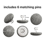 No Tuck Armchair Caddy with Matching Pin Fasteners - 19 x 24 Inches - No Tucking, No Slipping - Armrest Organizer for Recliner and Couch (Gray) - color: Gray