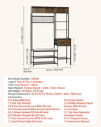 VEVOR Hall Tree with Bench and Shoe Storage, Entryway Bench with Coat Rack, 2 Drawers, 3 Storage Cubbies, 3 Open Shelves, Coat Hooks with Soft Cushion for Entryway, Hallway - size: 70.9" * 47.2"