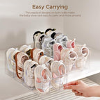 HBlife Clear Acrylic Kids Shoe Rack for Closet, 6 Pack, 4 Sections, Stackable, Crystal Clear, 4 Pairs Capacity - color: Clear, size: 6 Pack