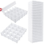 45 Pack Drawer Dividers, Plastic Adjustable Drawer Storage Organizer for Tidying Clutter Socks, Underwear, Makeup, Kitchen, Dresser White - color: White