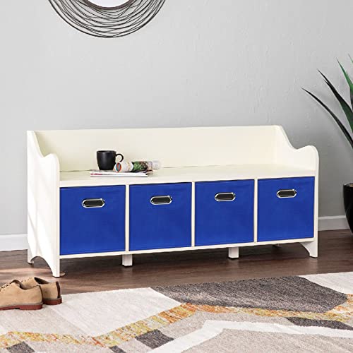 Fabric Cloth Storage Bins,Fabric Cube Bins Organizer with Dual Handles Foldable Cube Storage Baskets for Home Bedroom Storage,Set of 3,(Dark Blue) - color: Dark Blue, size: 3 Pack