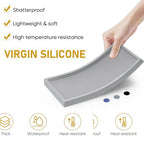 EG-SIPRO High-Grade Thickened Silicone Rectangle Bathroom Vanity Tray - Shatterproof Durable Soap Dispenser Tray for Countertop - color: Gray, size: Small-7.8*3.9 in
