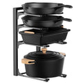 MUDEELA Pots and Pans Organizer under Cabinet 15.75" Tall, 4-Tier Heavy Duty Pan Organizers inside Cabinet Kitchen Storage, Adjustable Pot Rack Holds up to 44 LB Cast Iron Skillets Shallow Cookware - style: 4-Tier