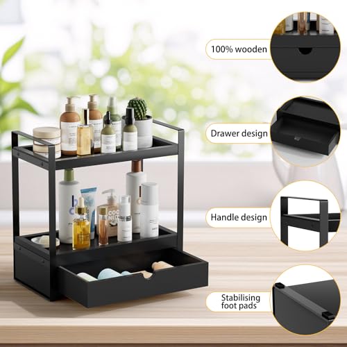 Boulphia 2-Tier Bathroom Organizer (Black - New) - color: Black - New