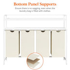Lifewit Laundry Hamper 4 Section, 168L Pull out Laundry Clothes Basket Organizer with Large Top Shelf and 4 Removable Bags and Handles for Laundry Room Bedroom Bathroom, White with Shelves - color: White, style: Laundry hamper with shelves