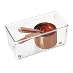 iDesign Linus Plastic Kitchen Drawer Organizer for Silverware, Spatulas, Cutlery, Gadgets, Office Supplies, Cosmetics, 4" x 8" x 3" - Clear - style: Pack of 1