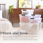 IRIS USA 13 QT Plastic Storage Box with Lid and Latches - 4 Pack - BPA-Free, Discreet Organizing Solution, Durable Nestable Stackable Containers, Secure Pull Handle - Pearl - size: 13 Qt, style: 4 Pack