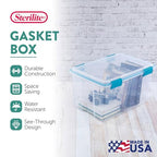 Sterilite 4-Pack 54 Quart Gasket Box, Home Storage Organizer Bins with Lids - Stackable Clear Plastic Containers for Bedroom, Bathroom, Garage, Basement, or Attic - size: 54 Quart, style: 4 Pack