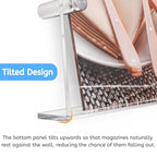 Youeon 2 Pcs Clear Acrylic Magazine Holder Wall Mount, 17 Inch Hanging Magazine Rack with Hardware, Floating Bookshelf Brochure Display Organizer for Home, Office, Reception Area