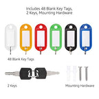 Amazon Basics Locking Steel Security Cabinet Key Lock Box with 48 Key Hooks, Key Storage, 2.8"D x 7"W x 9.8"H, Black - color: Black, size: 2.8"D x 7"W x 9.8"H