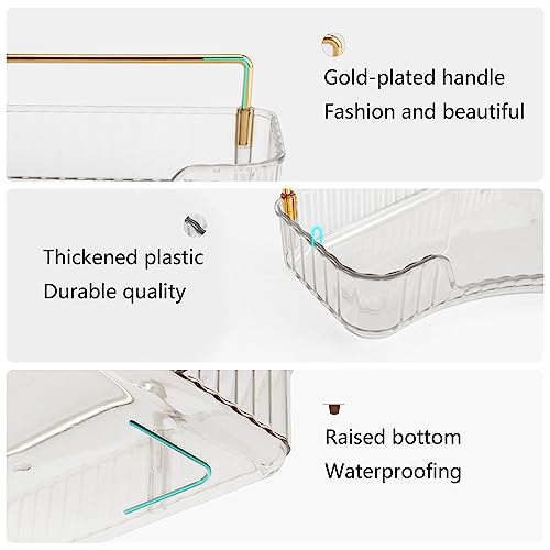 YCIA&DONE Corner Bathroom Counter Organizer, Makeup Organizer for Vanity, Skincare Cosmetic Perfume Tray, Corner Countertop Shelf Rack Storage for Bathroom Kitchen 3 Tiers (Clear White) - color: White, size: 3-Tier