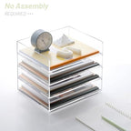 SANRUI Acrylic Stackable Letter Tray Clear Desk Paper Organizer 4-Tier Desk File Organizer Paper Sorter Holder Document Shelf Tray for Letter/A4,4-Pack - style: A4 Horizontal File Trays 4 Tier