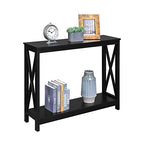 Convenience Concepts Oxford Console Table 39.5" - Sofa Table with Storage Shelf, Transitional Entryway Hall Table for Living Room and Bedroom, Display Foyer Table, Black - color: Black