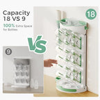 Momcozy Baby Bottle Drying Rack for 18 Bottles, Space Saving Countertop Vertical Rack for Baby Accessories & Pump Parts, Detachable Travel Drying Rack with Brush Holder
