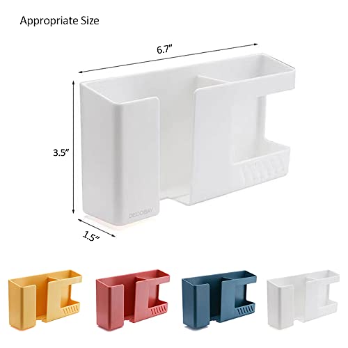 Strong Adhesive Wall Mount Phone Holder D3 Punch-Free Bedside Phone Shelf with Charging Port, Sticky Remote Control Storage Box, Bathroom & Kitchen Wall Organizer (White) - color: White