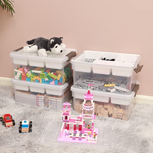 Citylife 17 QT Plastic Storage Box with Removable Tray Craft Organizers and Storage Clear Storage Container for Organizing Bead, Tool, Sewing, Playdoh - size: 17 Qt- 1 Pack