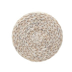 Household Essentials Handwoven Water Hyacinth Barrel Wicker Storage Basket Side Table, Cream Finish - color: Cream Water Hyacinth, style: Water Hyacinth