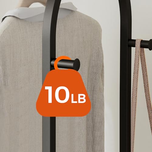 Garment Rack, Coat Rack With 3 Shelves and 4 Hooks, 71" H Clothes Stand For Hanging Clothes, Hanging Rod For for Bedroom, Hallway, Entryway, Office, Living Room, Black - color: Black, style: with Arched Top