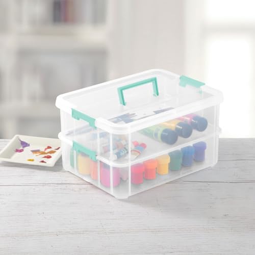 STERILITE Convenient Home 2-Tier Layer Stack Carry Storage Box, Clear 12-Pack 12 X 1 - size: 12 Pack