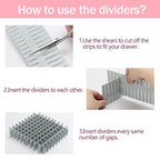 acDesign 40Pcs Drawer Dividers, Adjustable Drawer Organizer for Socks, Underwear, Lingerie, Makeup, Bedroom Office Kitchen Storage (Grey) - color: Grey