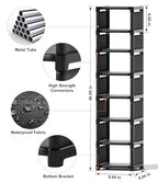 Narrow Shoe Rack 8 Tier, Slim Vertical Shoe Organizer for Small Spaces, Stackable Shoe Storage Shelf with Metal Frame & Fabric Shelves, Shoe Rack for Closet Entryway Bedroom