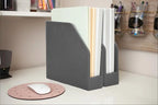 MobileVision Executive Grey Cloth Fabric Vertical File Holders - 2 Piece Combo - color: Grey Fabric