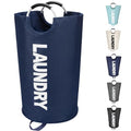 Maxsilan 90L Large Laundry Basket, Freestanding Tall Clothes Hamper, Collapsible Laundry Bag, Dark Blue - color: Dark Blue, size: 90L