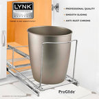 LYNK PROFESSIONAL® Pull-Out Trash Can Drawer – Sliding Organizer for Kitchen Cabinet or Under-Sink Use – Heavy Duty Storage Rack (Bin Not Included) - size: 10 inch wide x 20 inch deep