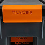 Traeger Grills BAC637 Stay Dry Pellet Storage Bin with Locking Lid, 22lb Capacity Wood Pellet Container with Flavor Stickers, Stackable Design, Airtight Storage for Grill Pellets
