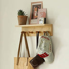 Entrance Coat Rack ，Coat Hooks, Wall-Mounted Wooden Hook Rack, Wall-Mounted Shelves(Oak Colored Finish—A-1) - style: Oak colored finish—A-1