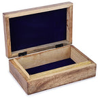 Ajuny Wooden Box with Hamsa Hand Carved Decorative Multipurpose Use Jewelry Organizer Travel Treasure Chest Trinket Holder Gift - 8 X 5 Inch - style: Hamsa Hamsa