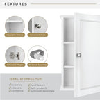 MCS 23x18 White Medicine Cabinet Organizer, Wall Mounted Bathroom Cabinet for Over-The-Toilet Storage, Bathroom Furniture & Restroom Organizer - size: 23x18 1-Door