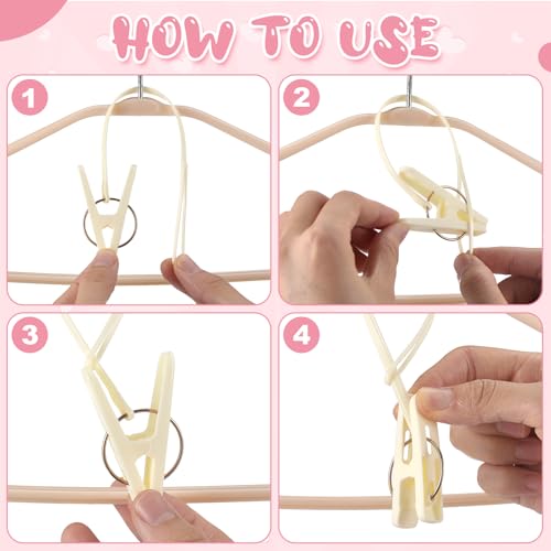 Honeydak 60 Pack Multi-Purpose Laundry Hooks Hanging Clips Bulk with Plastic Rope Hanger Clips for Baby Clothes Closet Organizer for Pants Hat Sock Boot Bra Towel Bathroom Wardrobe (Classic Colors) - color: Classic Colors