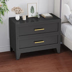 24.8" Tall Metal Dresser for Bedroom, 2 Drawer Nightstand, Side Table, Under Desk Steel Storage Drawer Cabinet, File Drawer for Home Office,Living Room, Entryway, Hallway - color: Black, style: Wide Style/2 Drawers