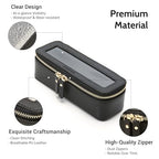 Aveniee Clear Makeup Brush Bag,Slim Cosmetic Brush Holder,Small Toiletry Bag Mini Travel Case for Women,Thin Make up Bags with Dual Zipper,Cute Travel Essentials Organizer,Black - color: Black, style: Slim Elegance