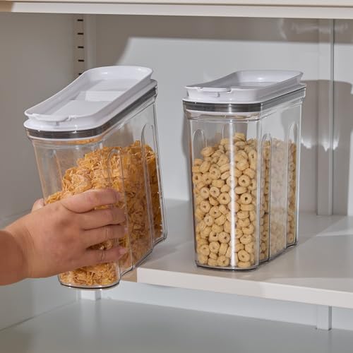 FreshKeeper Cereal Containers Storage Set, Airtight Food Storage Container with Lid 2.5L,2PCS BPA-FREE Plastic Pantry Organization Canisters for Rice Cereal Flour Sugar Dry Food in Kitchen… - color: 2PACK-2.5L