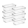 Ravinte 6 Pack Drawer Organizer - 3" X 6" Plastic Storage Bins, Acrylic Organizers with Non-Slip Pads Clear Desk Storage Tray for Makeup, Jewelries, Kitchen Utensils, Bathroom and Office - size: 3" x 6"