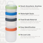 humangear STAX, Stackable Snack Containers - 4-Piece Leak-Proof Snack Travel System - FDA-Food Safe, BPA/PC/Phthalate-Free - Stackable & Click-Together Food Storage, Medium - color: Spectrum, size: Medium