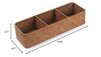 Seagrass Storage Basket Woven Shelf Baskets for Bathroom Vanity Dresser Organizer 14.6inch x 4.7inch x 3.1inch - color: 3 Section without Lid