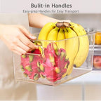 Set of 8 pantry organizers and storage, Clear Plastic Storage Bins for Kitchen Organization, Freezer Storage, Home Edit Containers - size: 4Small+4Large