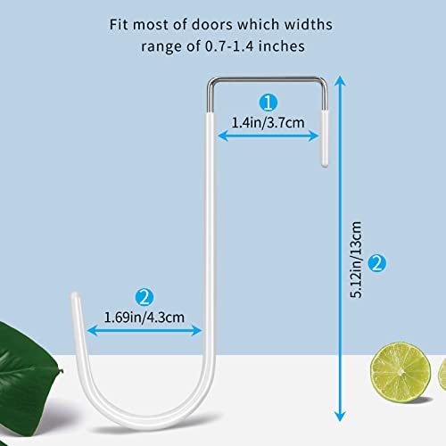 FYY Over the Door Hooks, 6 Pack Door Hangers Hooks with Rubber Prevent Scratches Heavy Duty Organizer Hooks for Living Room, Bathroom, Bedroom, Kitchen Hanging Clothes, Towels, Hats, Coats, Bags White - color: A White, size: Short, style: 6 Pack