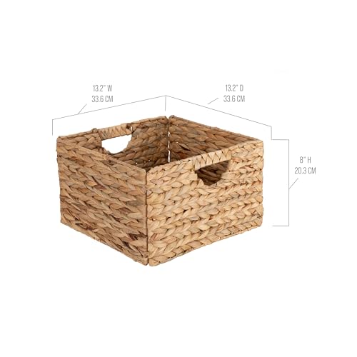 Seville Classics Premium Natural Handwoven Portable Laundry Bin Basket with Carrying Handles, Household Storage for Clothes, Linens, Sheets, Toys, Natural Water Hyacinth, Rectangular (2-Pack) - color: Natural Water Hyacinth, size: Rectangular (2-Pack)
