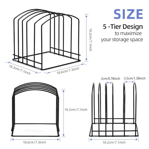 5-Slot Cutting Board Organizer, Bakeware Organizer, and Kitchen Cabinet Organizer for Baking Trays and Cookie Sheets (1pc 5 Slot for two size) - size: 1pc 5 Slots for two size