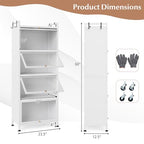 Giantex 5-Tier Kitchen Storage Cabinet, Mobile Microwave Stand with Flip-up PC Doors, Freestanding Kitchen Bakers Rack with 4 Rolling Casters, for Dining Room, Living Room and Study (White) - color: White