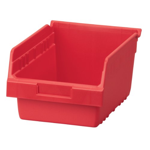 Akro-Mils 30080 Plastic Nesting ShelfMax Storage Bin Box, 12x8x6-Inch, Red (8-Pack) - color: Red