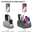 BONNY DODO Remote Control Holders Organizer Box with 5 Compartment PU Leather Multi-functional Office Desk Storage Caddy Store (Grey) - color: Grey