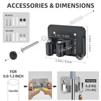 Broom Holder Wall Mount with Screws (4 Pack) Broom and Mop Organizer Wall Hanging, Anti-Slip Mop Holder Broom Hanger with Hooks, Stainless Steel Tool Rack for Garden Garage Organization - color: Black