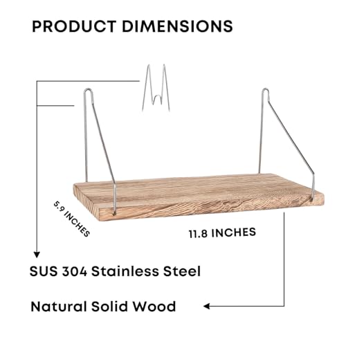 Fabric Wall Cubicle Shelf with Hooks for Work Decor, 11.8' Wooden Cubicle Organizer Storage Shelf with Hangers Cubicle Accessories for Women Men Desk, 3 Pack